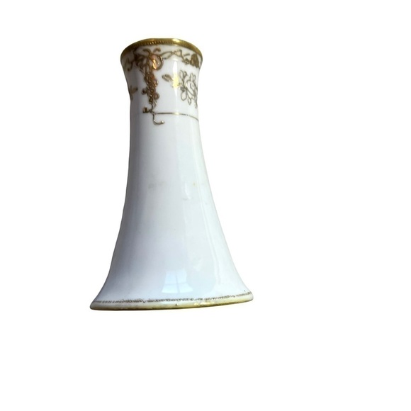 Vintage Antique Noritake Nippon Hand Painted Gold Candlestick Small Flower Vase - Picture 3 of 17